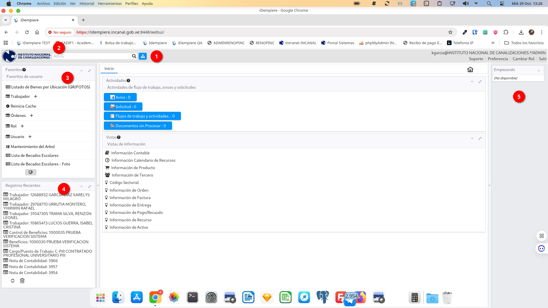 Ventana principal del sistema