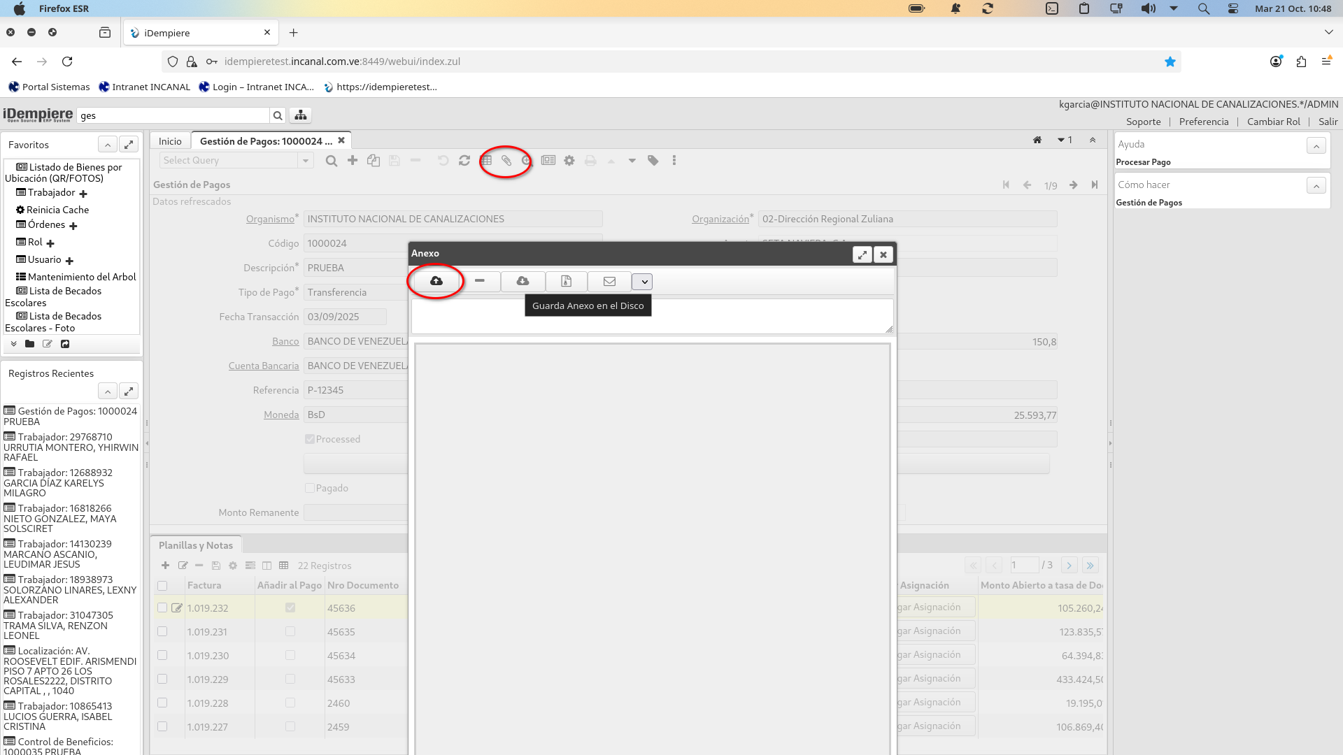Ventana de anexar archivo